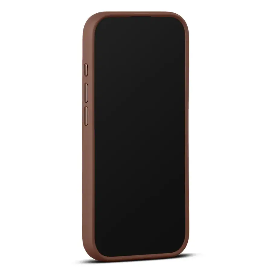 Coque cuir Woolnut iPhone 17 — Cognac