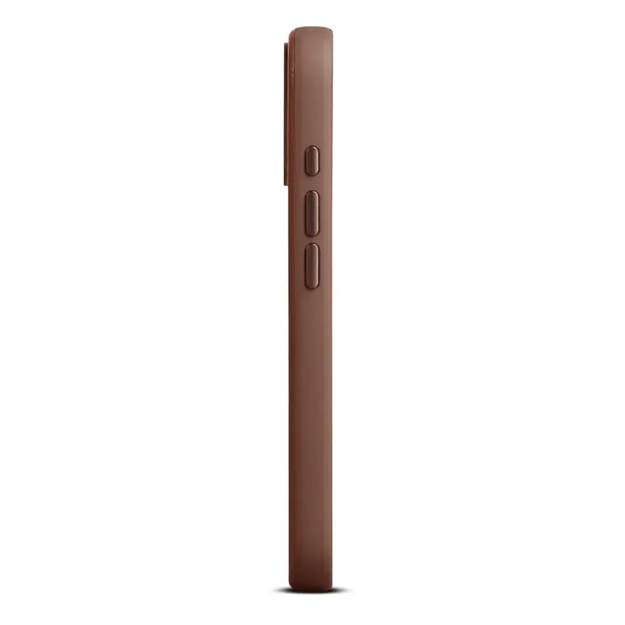 Coque cuir Woolnut iPhone 17 — Cognac