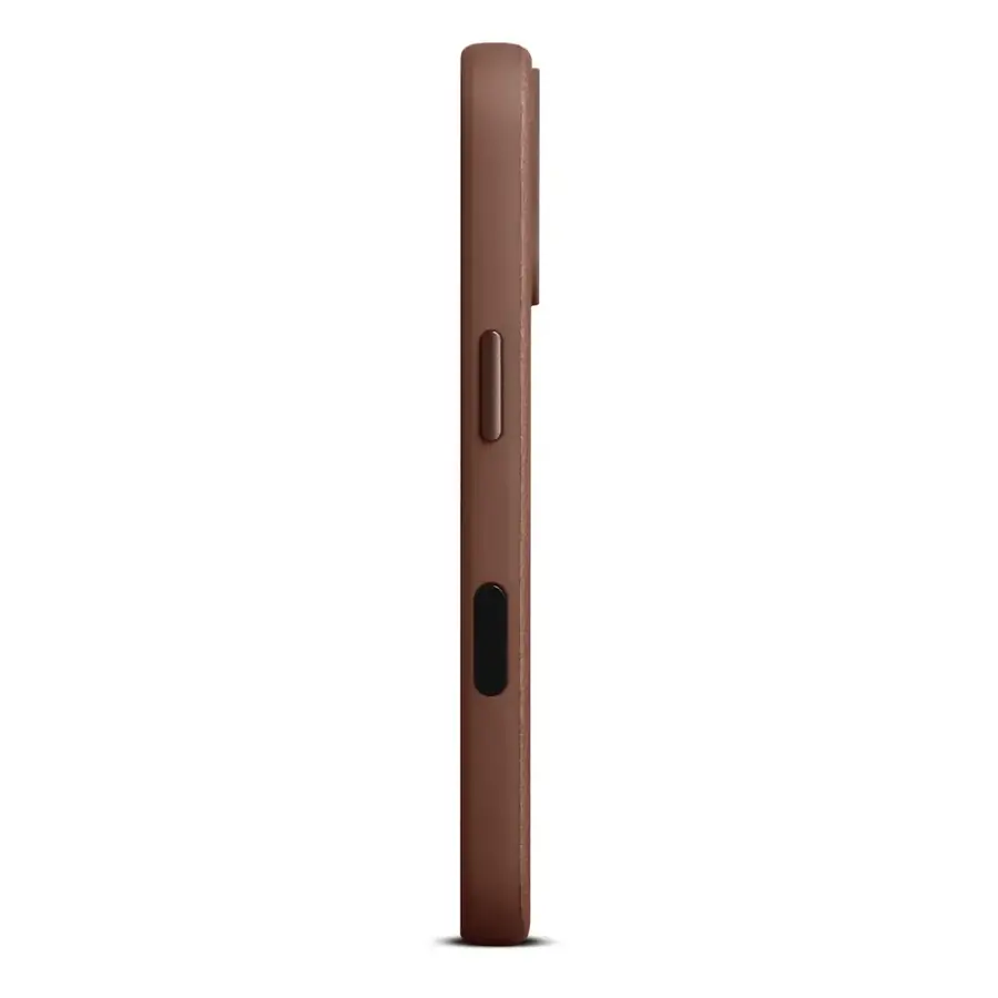 Coque cuir Woolnut iPhone 17 — Cognac