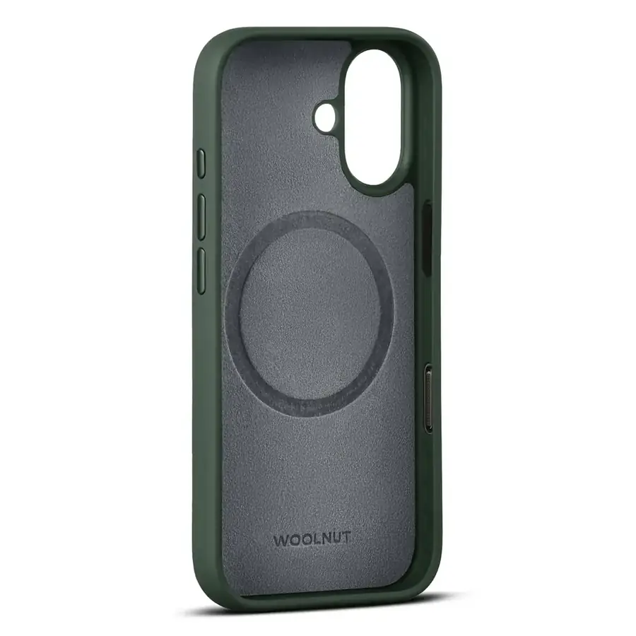 Coque cuir Woolnut iPhone 17 — Vert