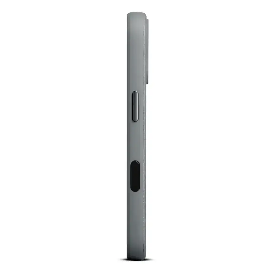 Coque cuir Woolnut iPhone 17 — Gris sidéral