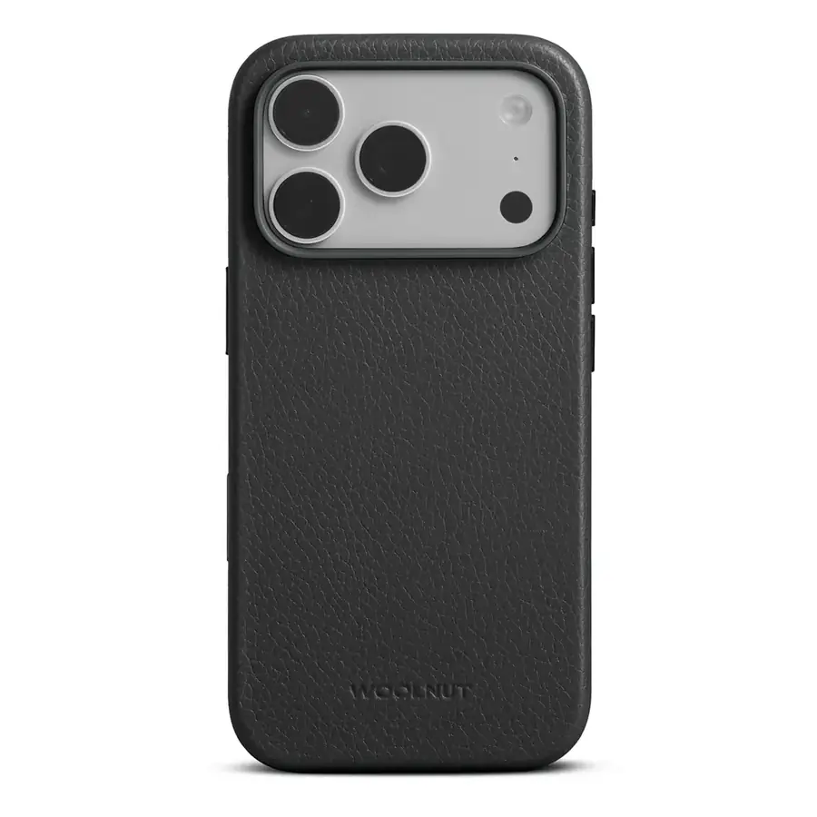 Coque cuir Woolnut iPhone 17 Pro — Noir