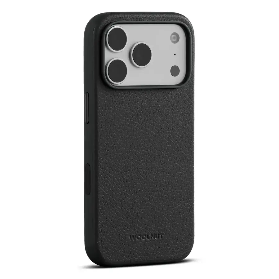 Coque cuir Woolnut iPhone 17 Pro — Noir