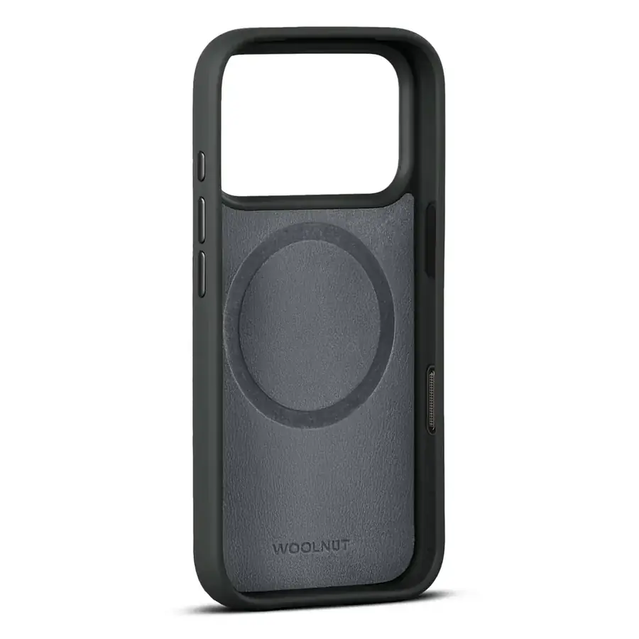 Coque cuir Woolnut iPhone 17 Pro — Noir