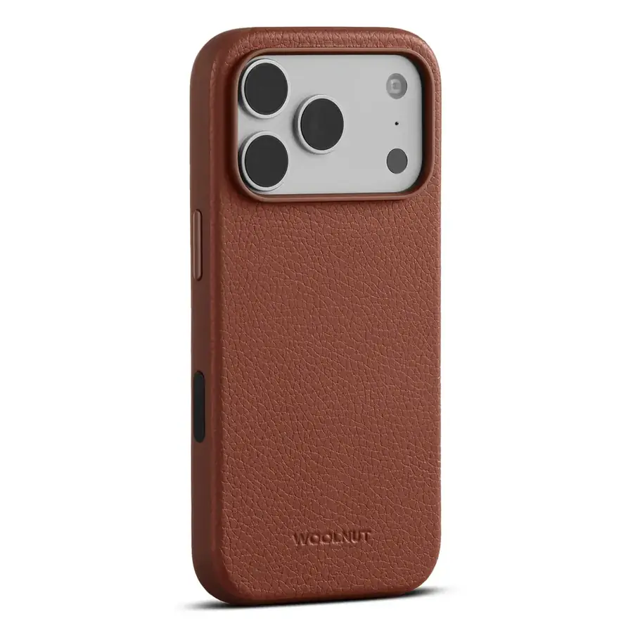 Coque cuir Woolnut iPhone 17 Pro — Cognac