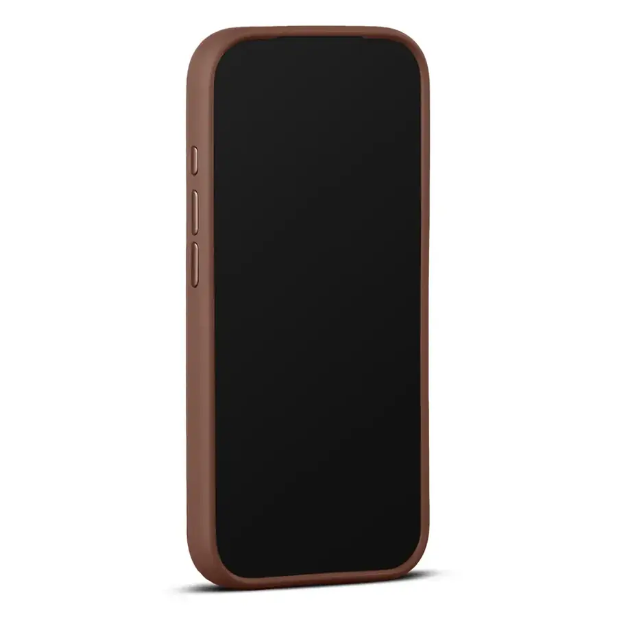 Coque cuir Woolnut iPhone 17 Pro — Cognac