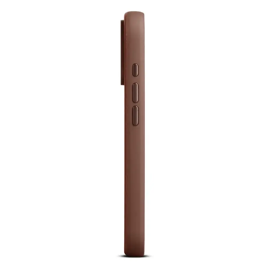 Coque cuir Woolnut iPhone 17 Pro — Cognac