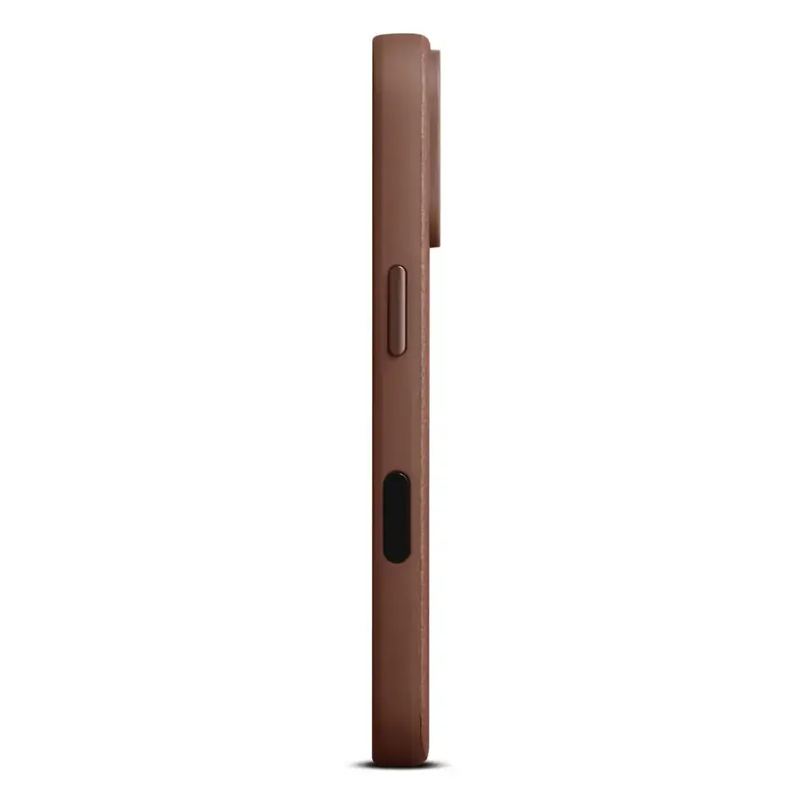 Coque cuir Woolnut iPhone 17 Pro — Cognac