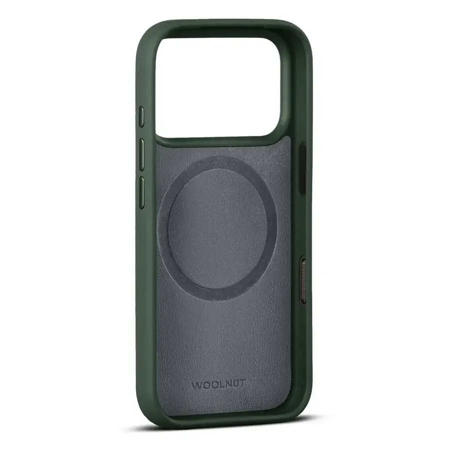 Coque cuir Woolnut iPhone 17 Pro — Vert