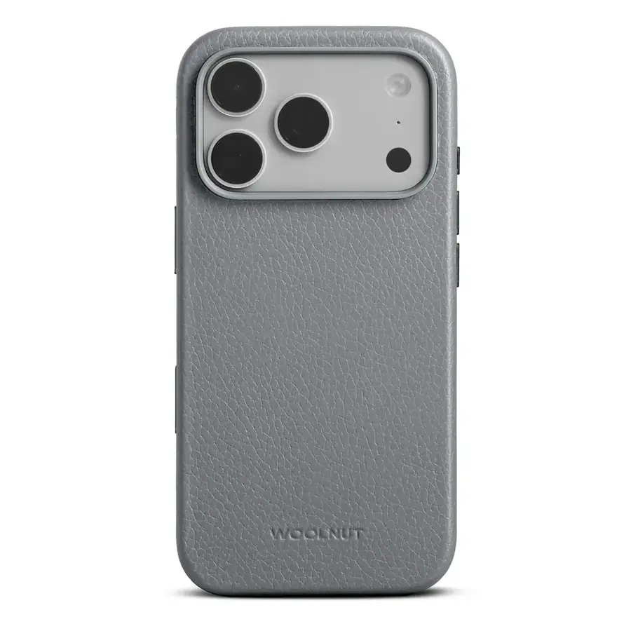 Coque cuir Woolnut iPhone 17 Pro — Gris sidéral