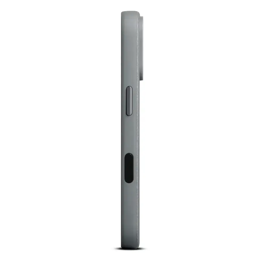 Coque cuir Woolnut iPhone 17 Pro — Gris sidéral