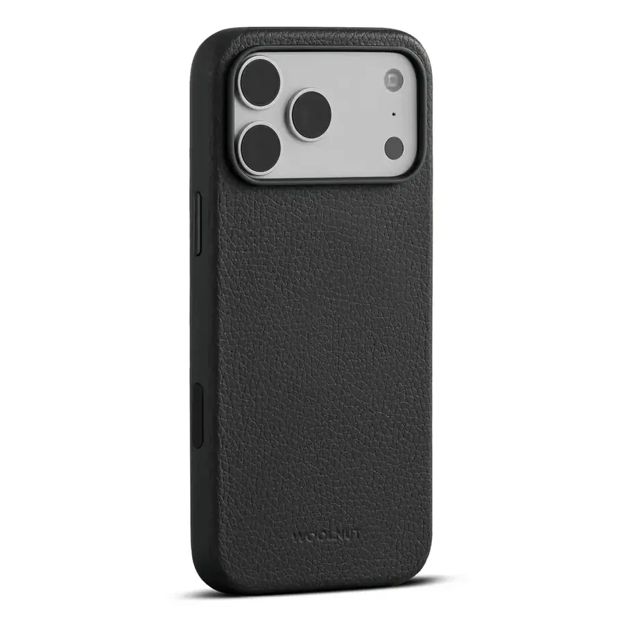 Coque cuir Woolnut iPhone 17 Pro Max — Noir