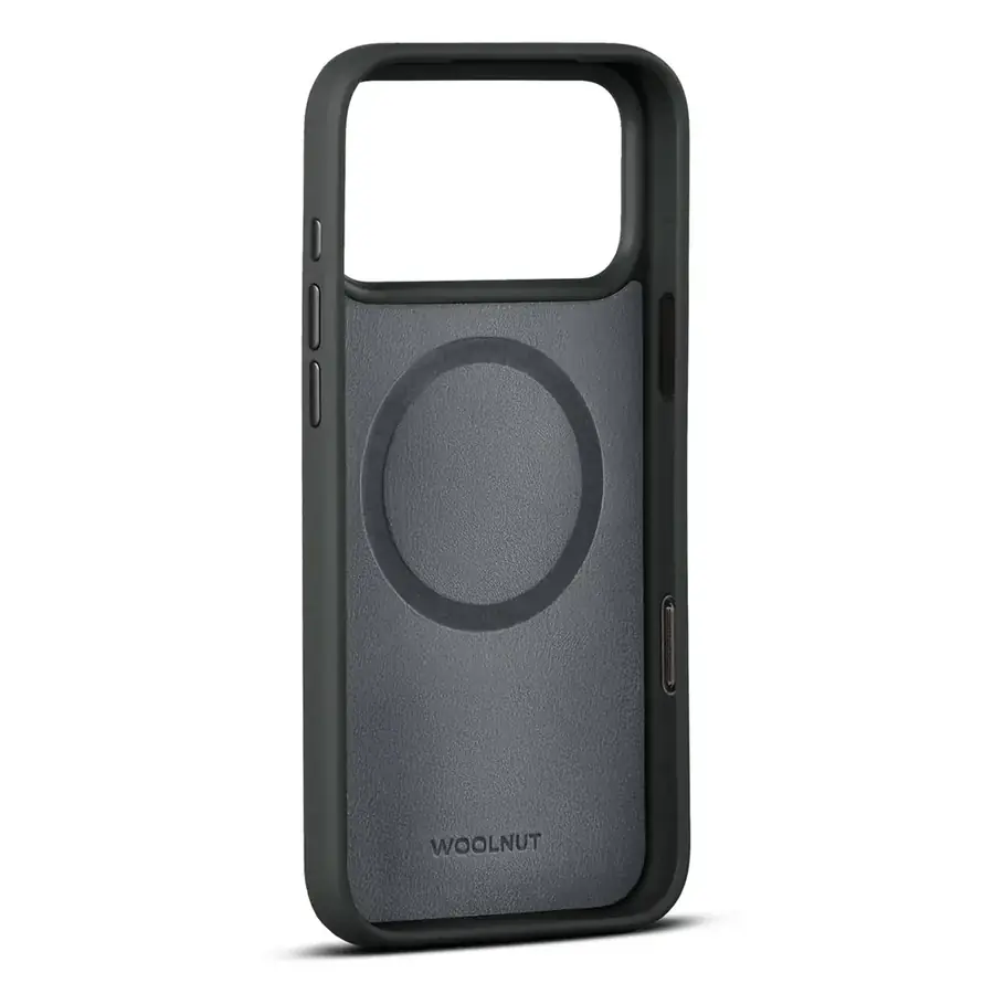 Coque cuir Woolnut iPhone 17 Pro Max — Noir