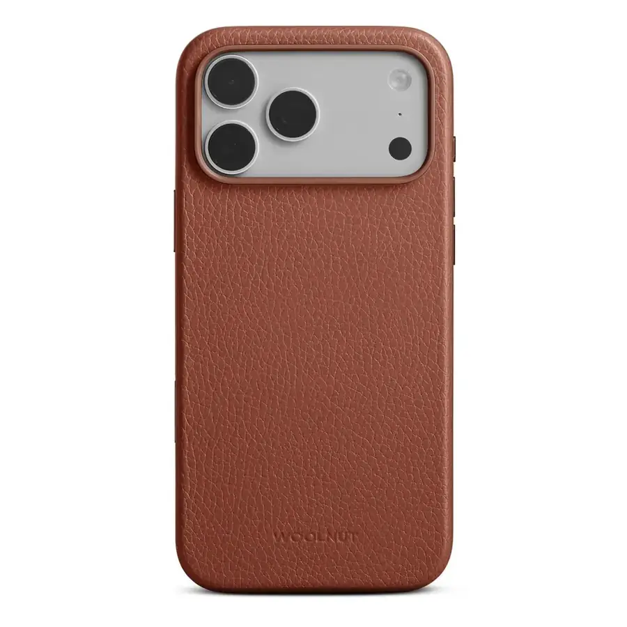 Coque cuir Woolnut iPhone 17 Pro Max — Cognac