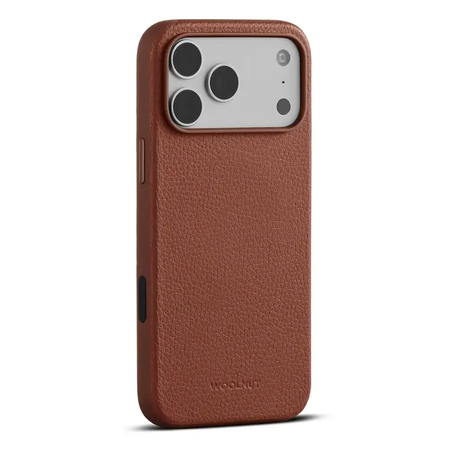 Coque cuir Woolnut iPhone 17 Pro Max — Cognac