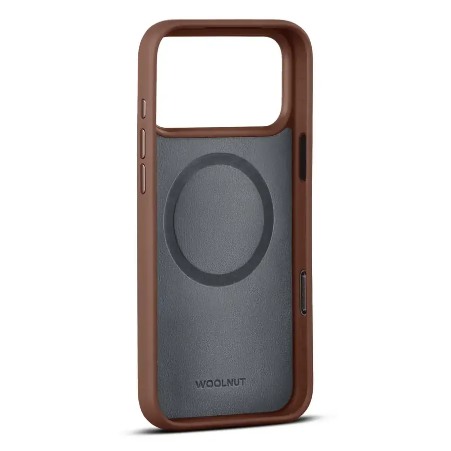 Coque cuir Woolnut iPhone 17 Pro Max — Cognac