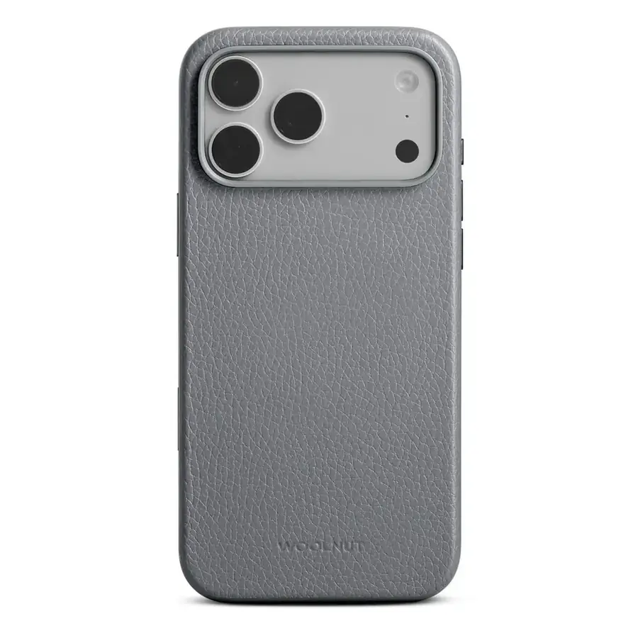Coque cuir Woolnut iPhone 17 Pro Max — Gris sidéral