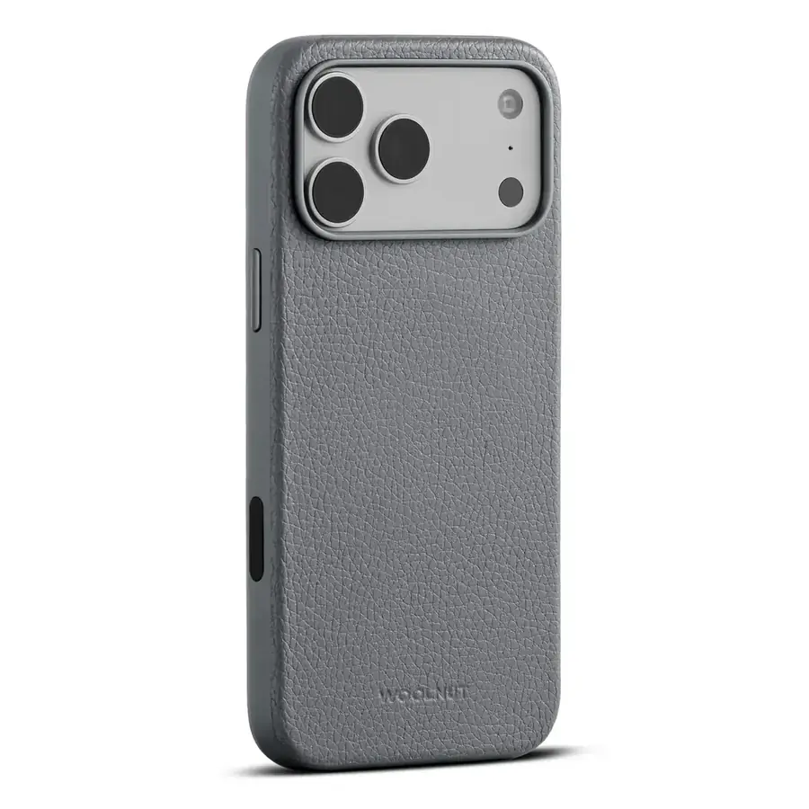 Coque cuir Woolnut iPhone 17 Pro Max — Gris sidéral