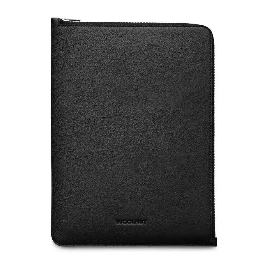Woolnut folio cuir pour MacBook 13/14 pouces — Noir