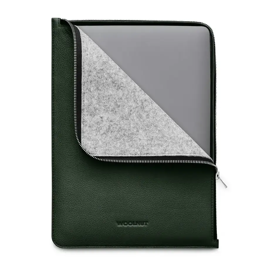 Woolnut folio cuir pour MacBook 13/14 pouces — Vert