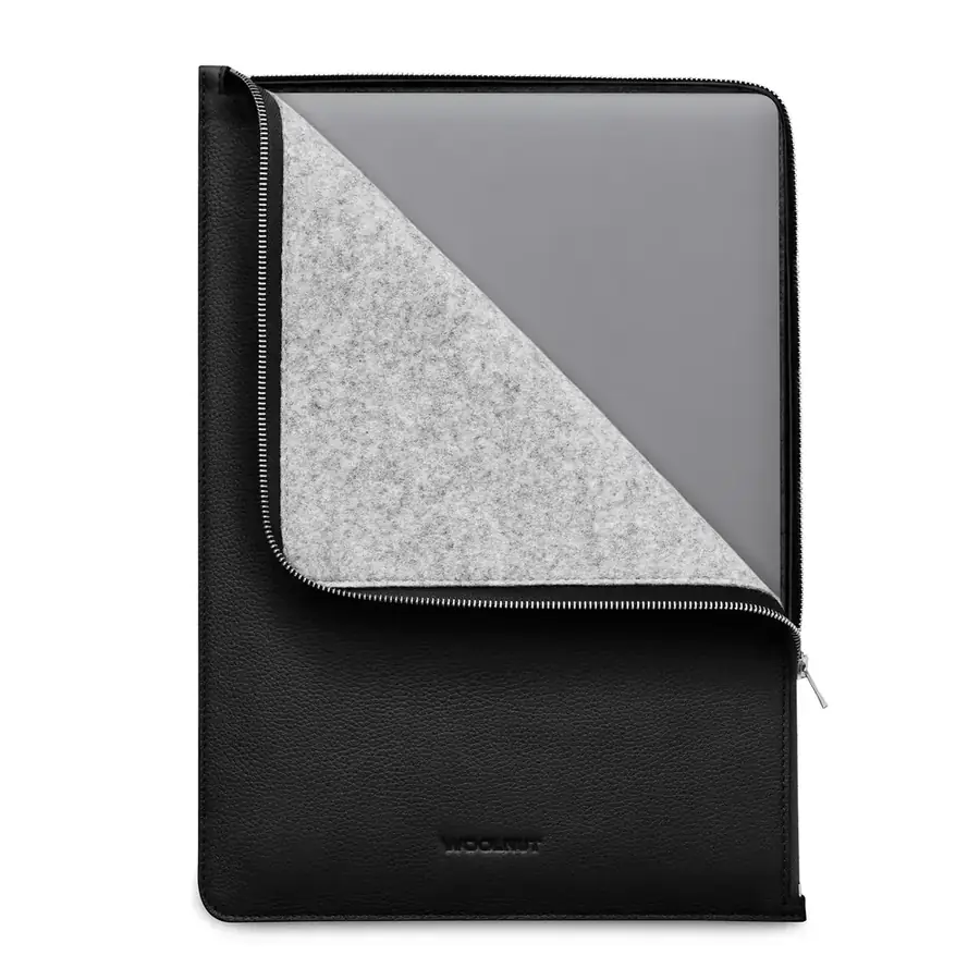 Woolnut folio cuir pour MacBook Pro 16 pouces — Noir