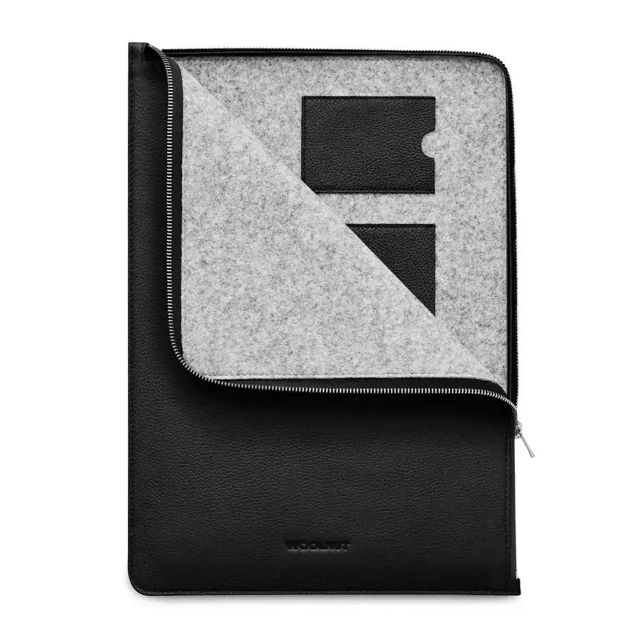 Woolnut folio cuir pour MacBook Pro 16 pouces — Noir