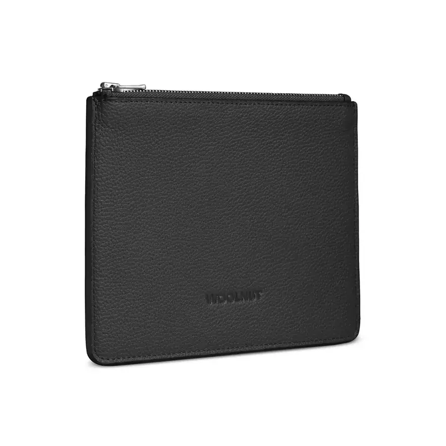 Woolnut pochette cuir plate — Noir