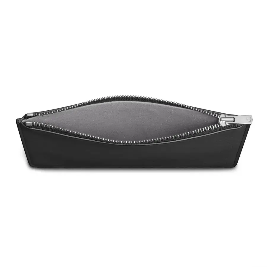Woolnut pochette cuir plate — Noir