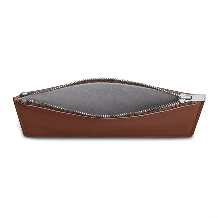 Woolnut pochette cuir plate — Cognac