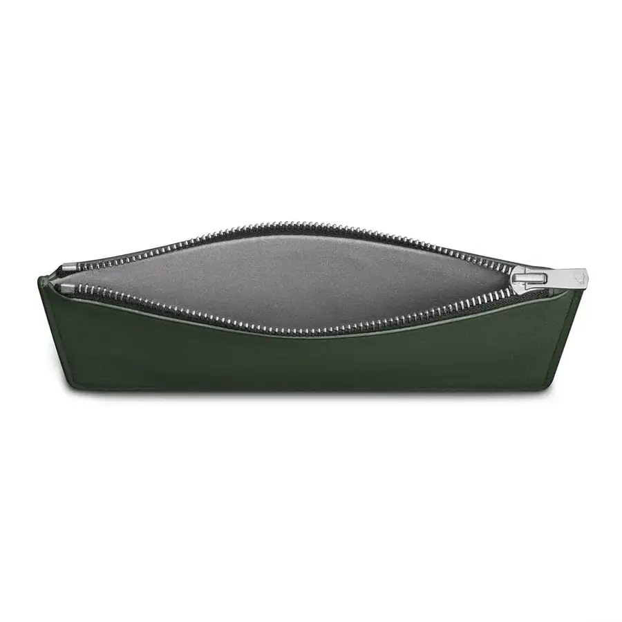 Woolnut pochette cuir plate — Vert