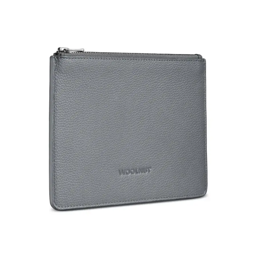 Woolnut pochette cuir plate — Gris sidéral