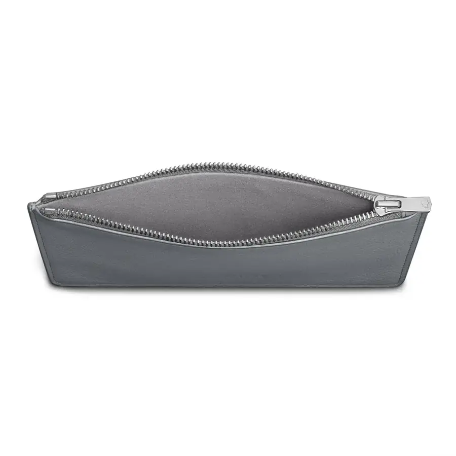 Woolnut pochette cuir plate — Gris sidéral