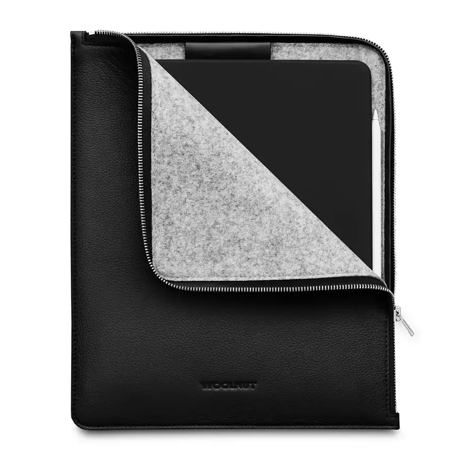 Woolnut folio cuir pour iPad Pro et Air 13 pouces — Noir