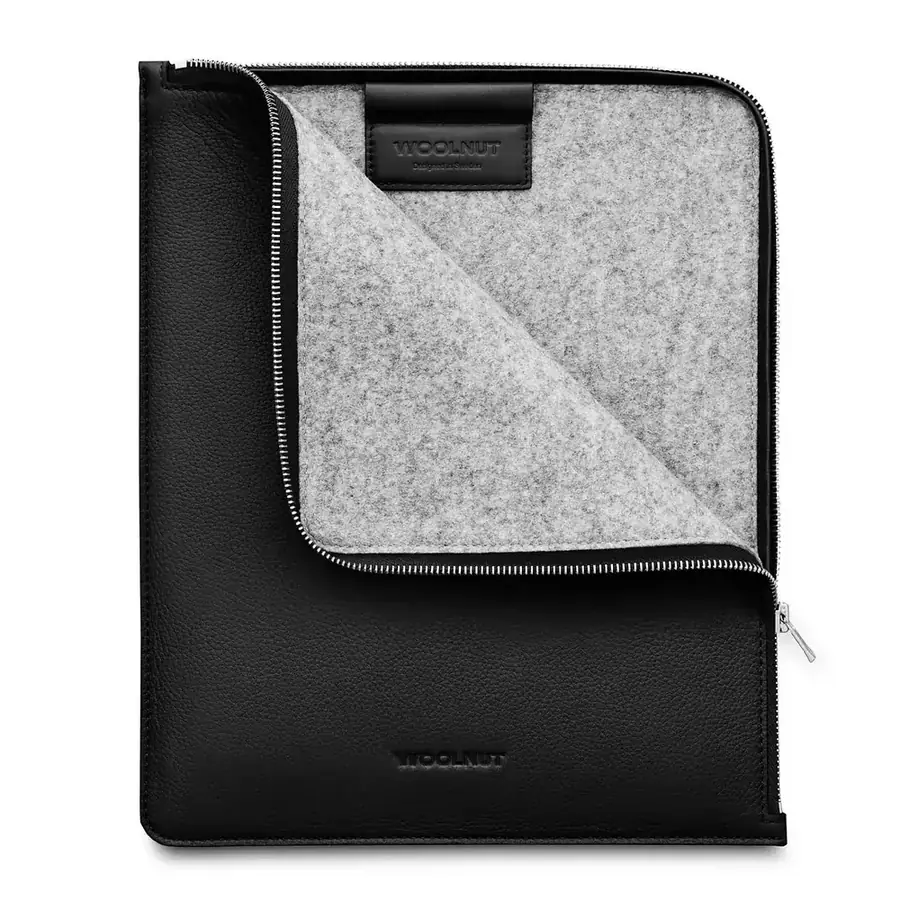 Woolnut folio cuir pour iPad Pro et Air 13 pouces — Noir