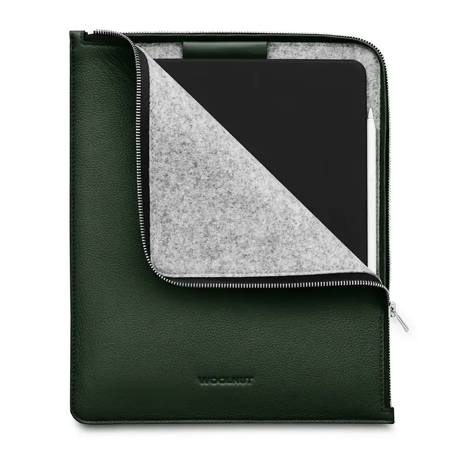 Woolnut folio cuir pour iPad Pro et Air 13 pouces — Vert