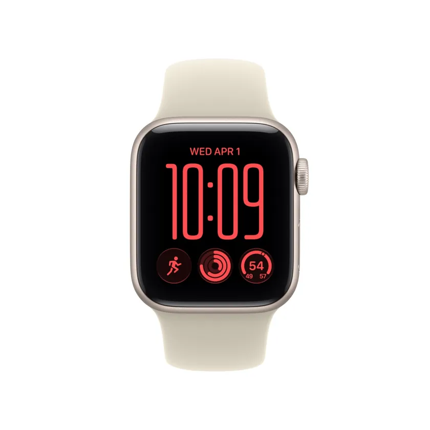 Apple Watch SE 3 GPS 40 mm boîtier aluminium Lumière stellaire avec Bracelet Sport Sable — S/M