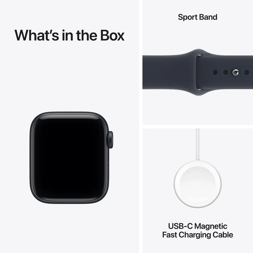 Apple Watch SE 3 GPS 40 mm boîtier aluminium Minuit avec Bracelet Sport Bleu marine — S/M