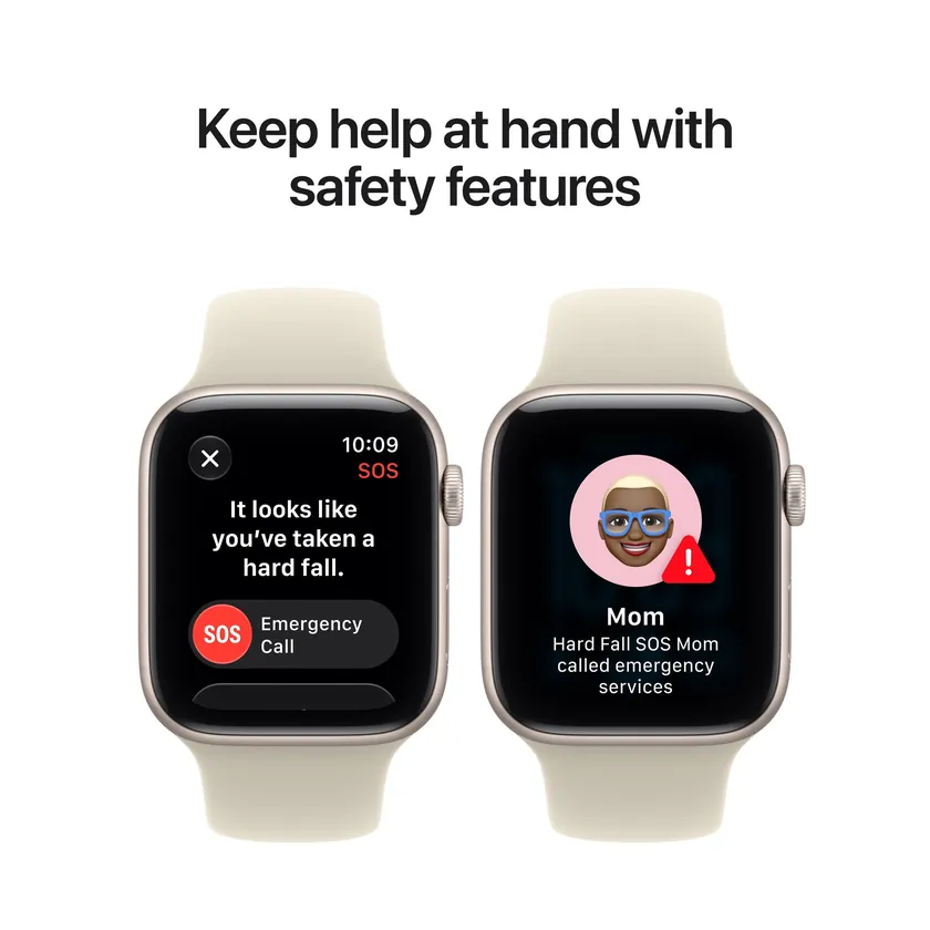 Apple Watch SE 3 GPS 44 mm boîtier aluminium Lumière stellaire avec Bracelet Sport Sable — S/M