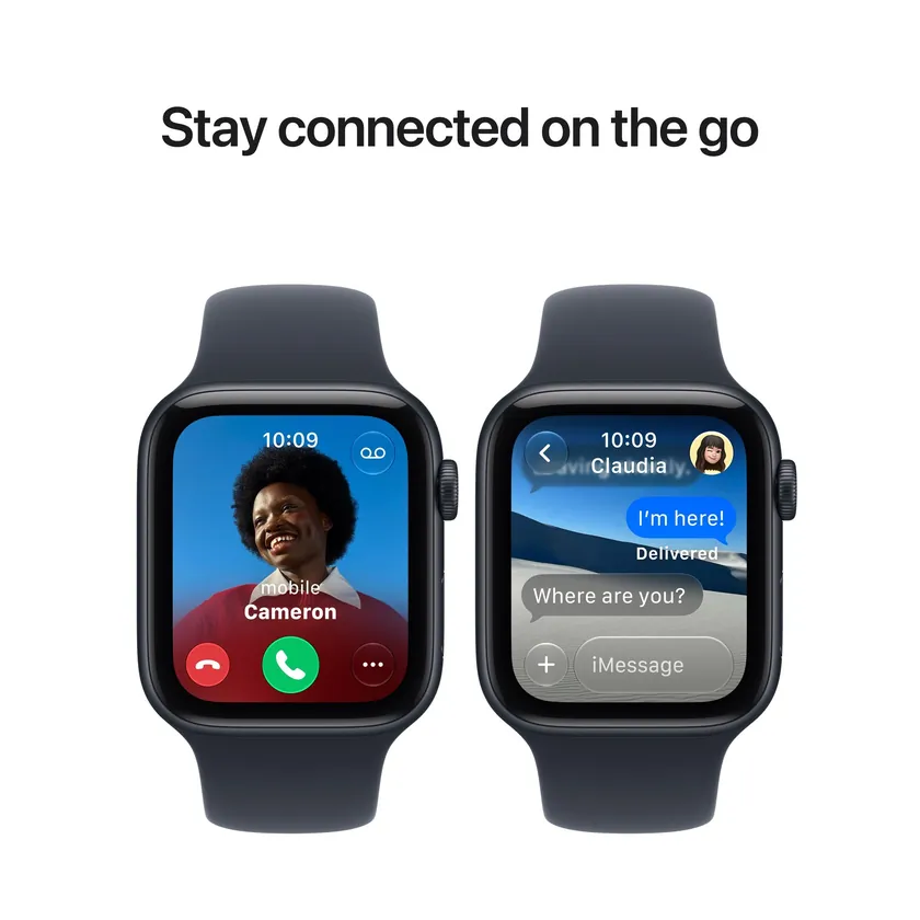 Apple Watch SE 3 GPS 44 mm boîtier aluminium Minuit avec Bracelet Sport Bleu marine — S/M