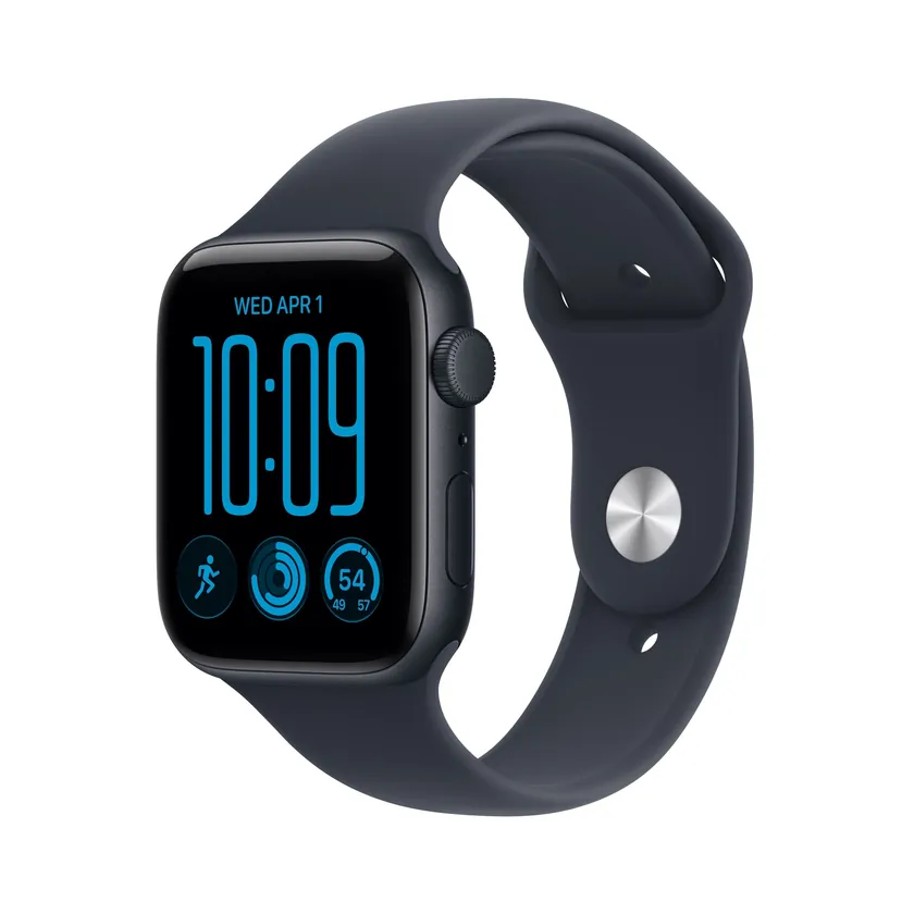 Apple Watch SE 3 GPS 44 mm boîtier aluminium Minuit avec Bracelet Sport Bleu marine — M/L