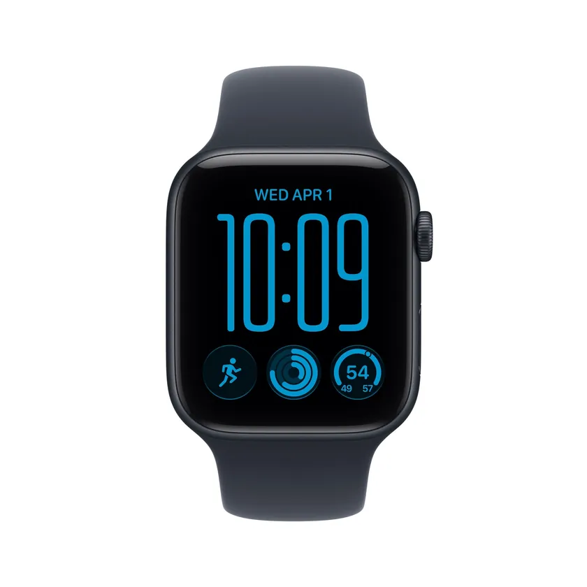 Apple Watch SE 3 GPS 44 mm boîtier aluminium Minuit avec Bracelet Sport Bleu marine — M/L