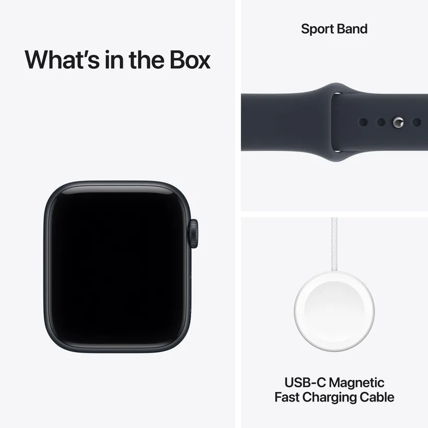 Apple Watch SE 3 GPS 44 mm boîtier aluminium Minuit avec Bracelet Sport Bleu marine — M/L