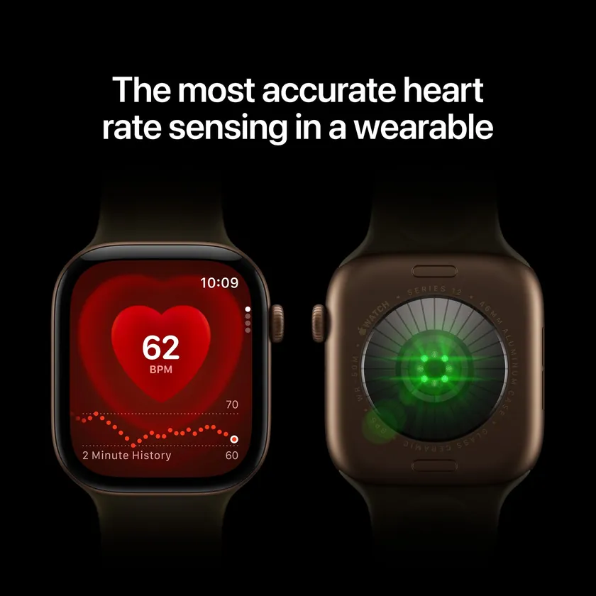Apple Watch Series 12 GPS 42 mm boîtier aluminium or clair avec Bracelet Sport sable — S/M