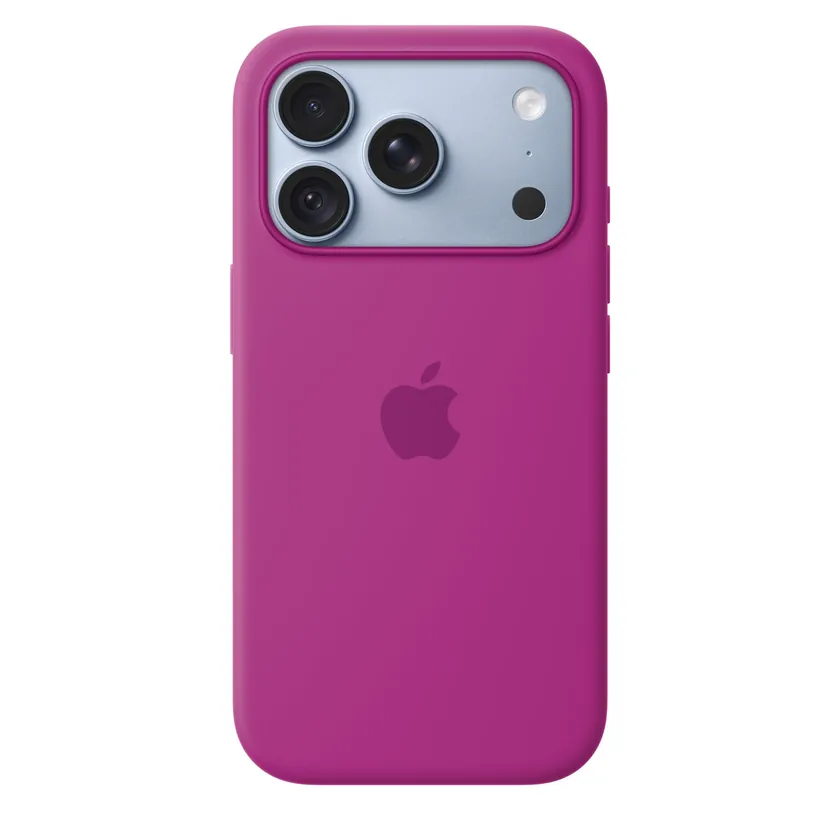 Coque en silicone avec MagSafe pour iPhone 18 Pro — Magenta