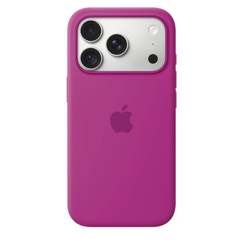 Coque en silicone avec MagSafe pour iPhone 18 Pro — Magenta