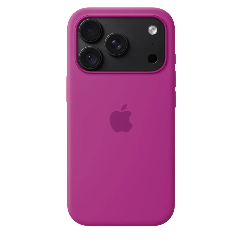 Coque en silicone avec MagSafe pour iPhone 18 Pro — Magenta