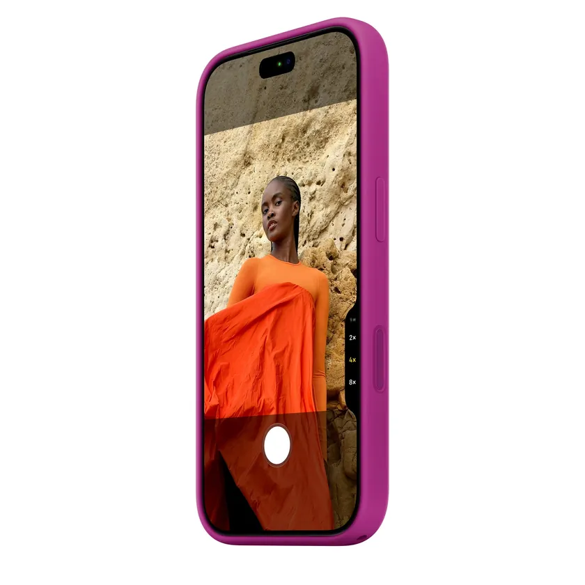 Coque en silicone avec MagSafe pour iPhone 18 Pro — Magenta