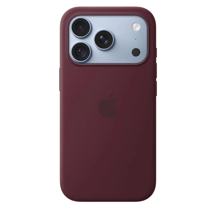 Coque en silicone avec MagSafe pour iPhone 18 Pro — Bordeaux