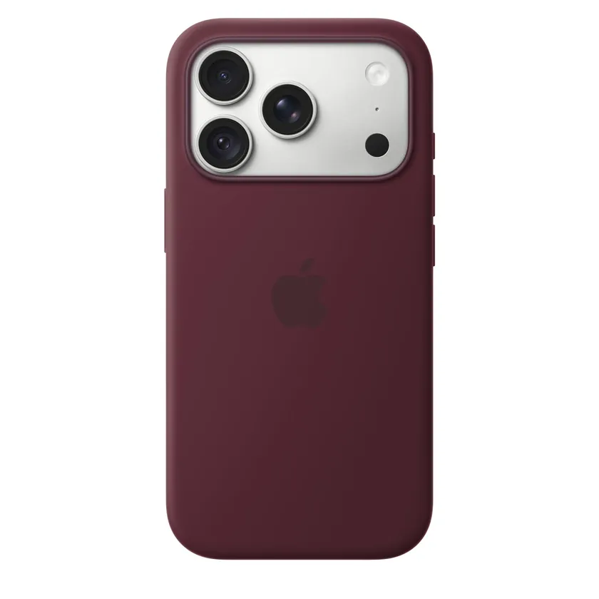 Coque en silicone avec MagSafe pour iPhone 18 Pro — Bordeaux