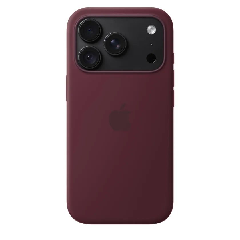 Coque en silicone avec MagSafe pour iPhone 18 Pro — Bordeaux